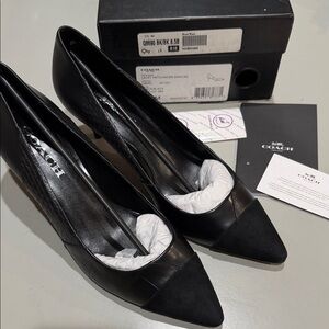 Coach Black Leather Heels